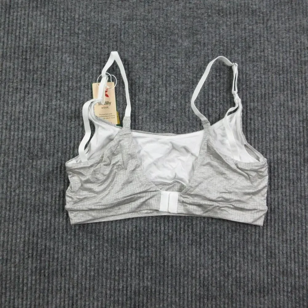 Bodily Wear The Everything Bra Womens M Gray Nursing Lightly Lined Wireless NWT